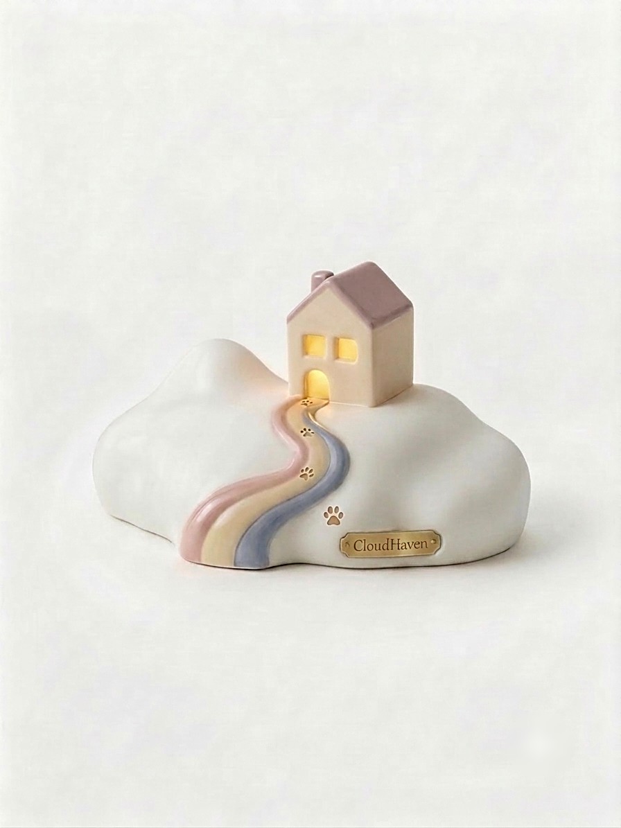 CloudHaven memorial with dusty rose rooftop